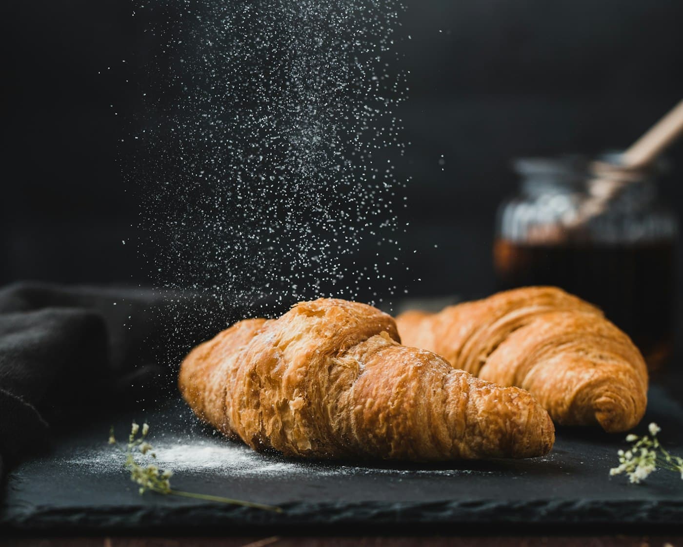 Fresh croissants from the pastry case