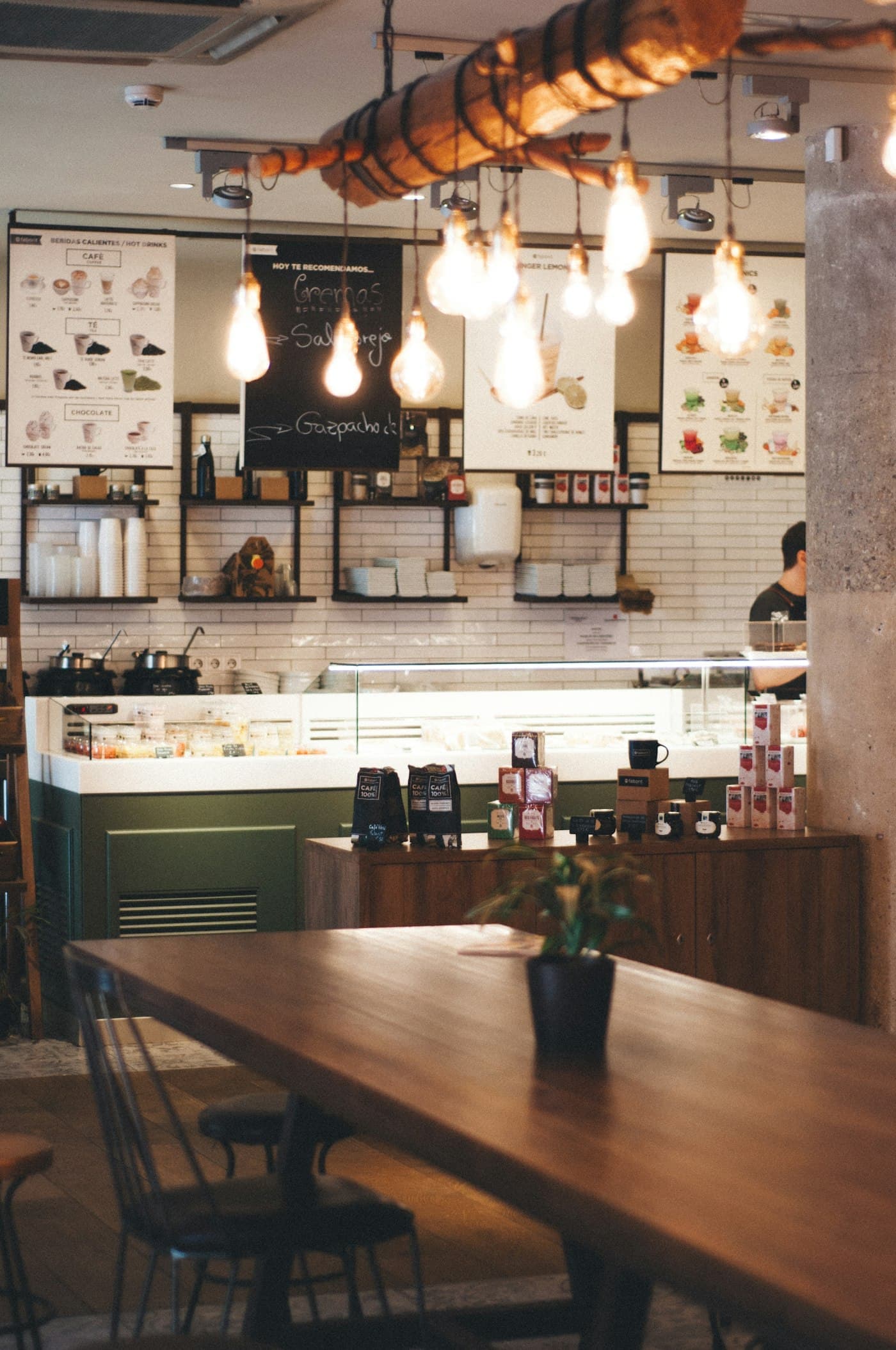 The pastry case at the counter